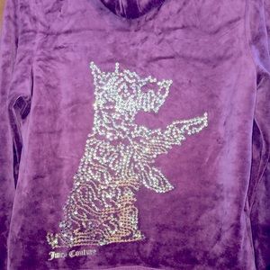 Juicy Couture velour BLING Limited Edition Sweatpants & Hoodie Purple Scotty dog